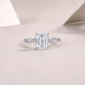 Octagonal Moissanite Ring - S925 Sterling Silver Platinum-Plated
