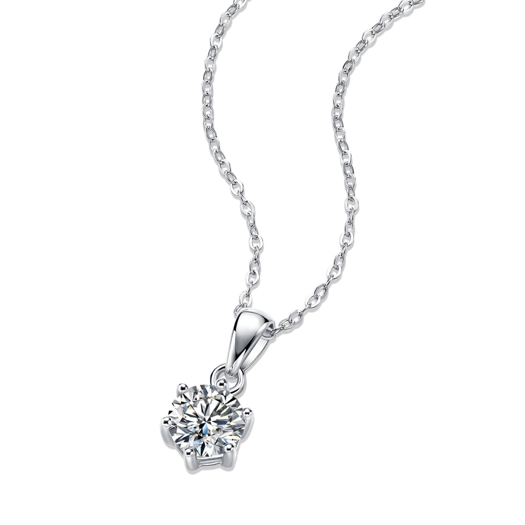 Moissanite Diamond Necklace Pendant — S925 Sterling Silver, 1ct / 2ct / 3ct