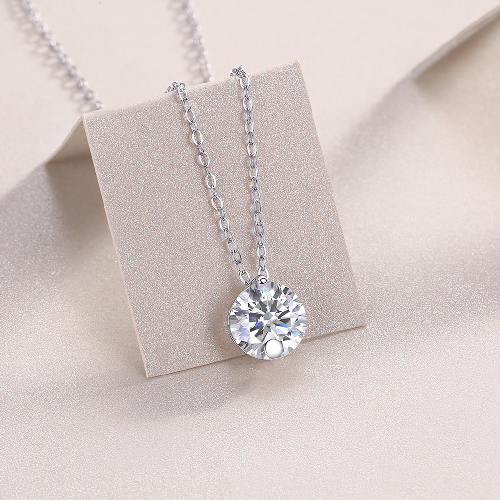 2-Carat Moissanite Solitaire Pendant in S925 Sterling Silver