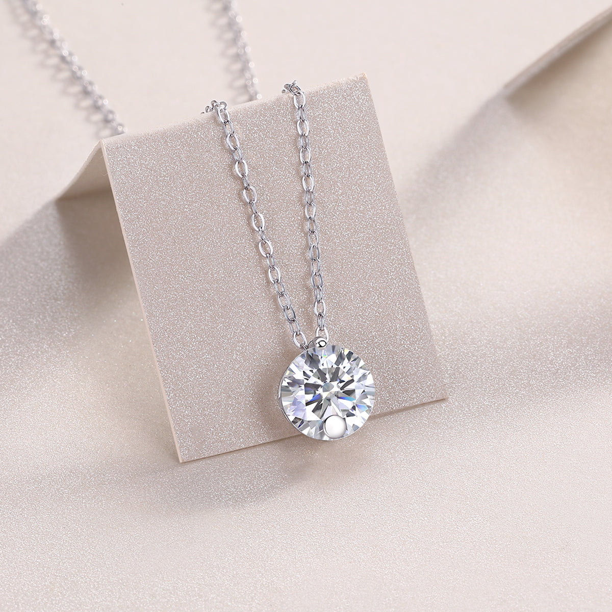 2-Carat Moissanite Solitaire Pendant in S925 Sterling Silver