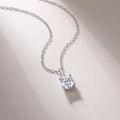 Encounter Moissanite Pendant Necklace — 1ct, S925 Sterling Silver, Platinum-Plated