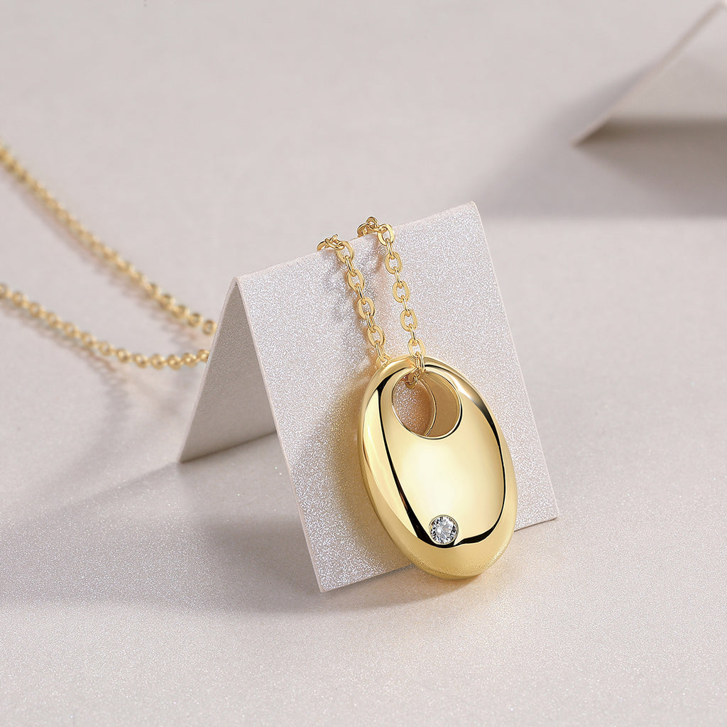 First Encounter Moissanite Pendant Necklace — S925 Sterling Silver, Gold-Plated