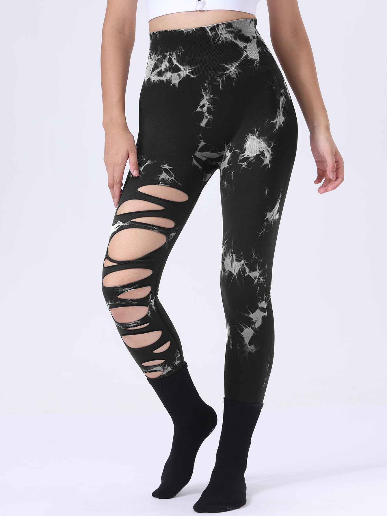High-Waisted Butt Lift Leggings - Tummy Control Tie Dye Yoga Pants