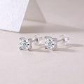Square Moissanite Stud Earrings in S925 Sterling Silver
