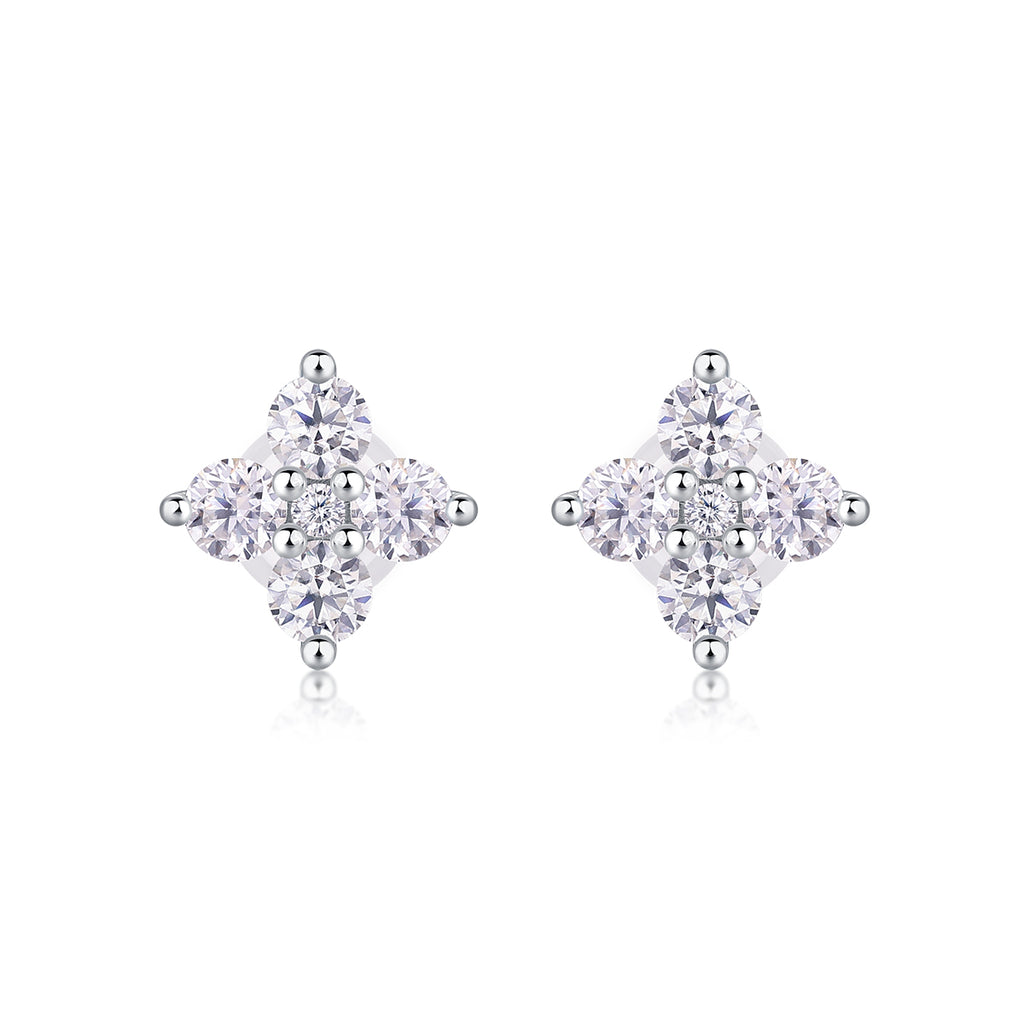 Moissanite Stud Earrings - S925 Sterling Silver Platinum-Plated (Pair)