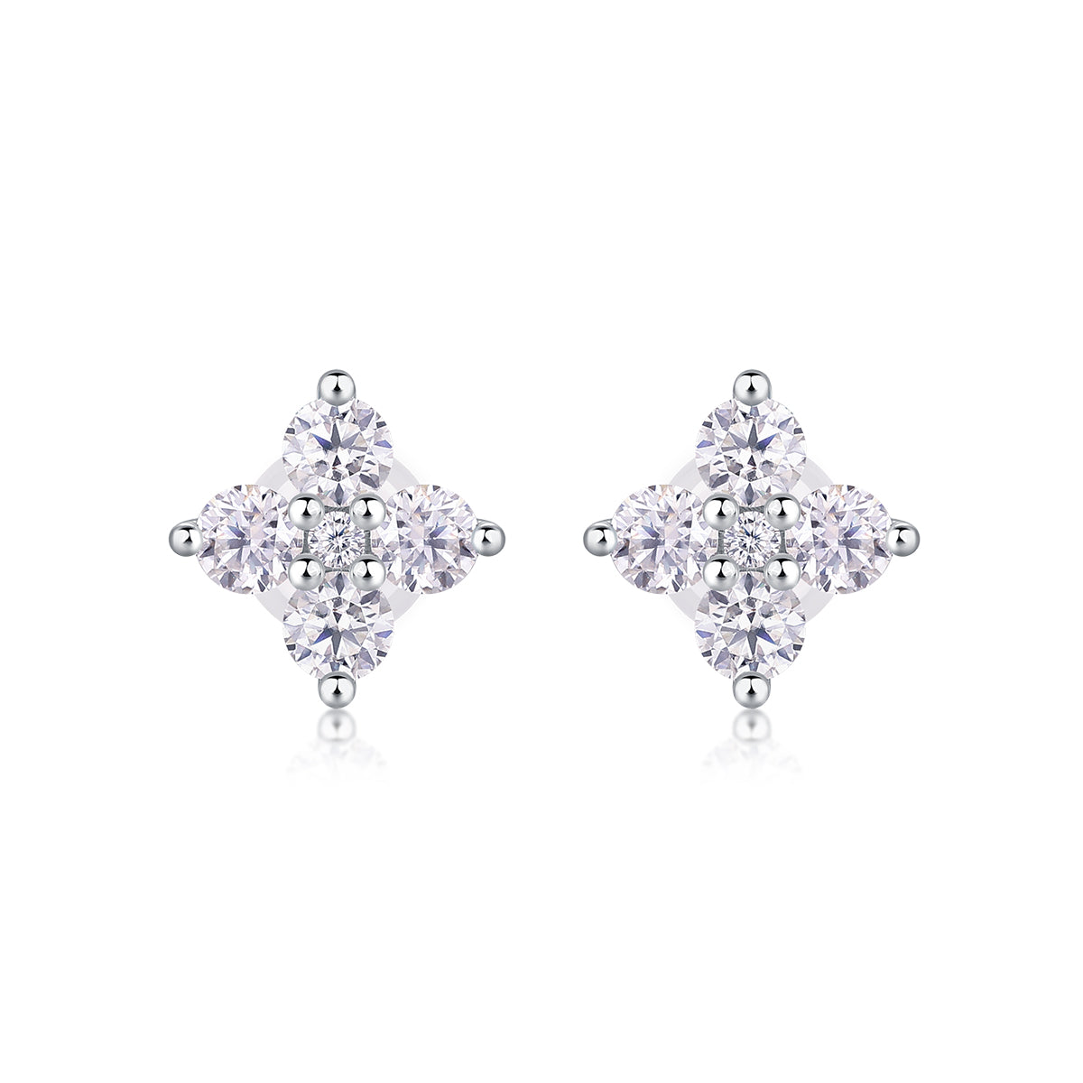 Moissanite Stud Earrings - S925 Sterling Silver Platinum-Plated (Pair)