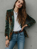 Women's Boho Print Blazer - Lined Casual Suit Jacket
