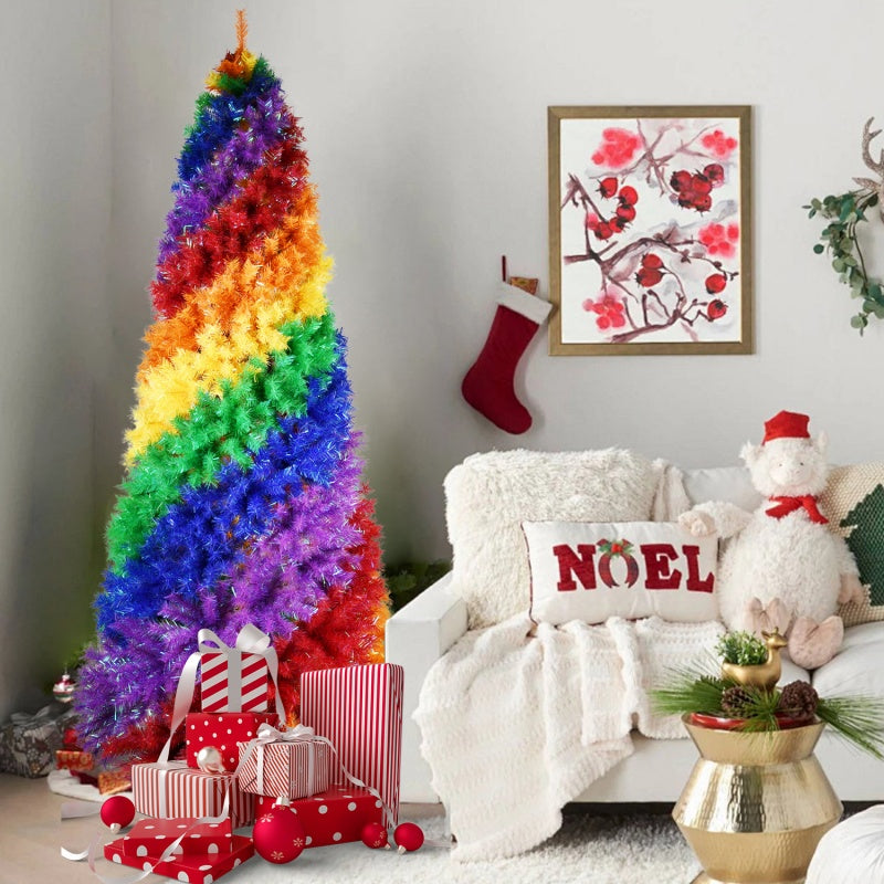 Rainbow Spiral Christmas Tree - Colorful Artificial Tree