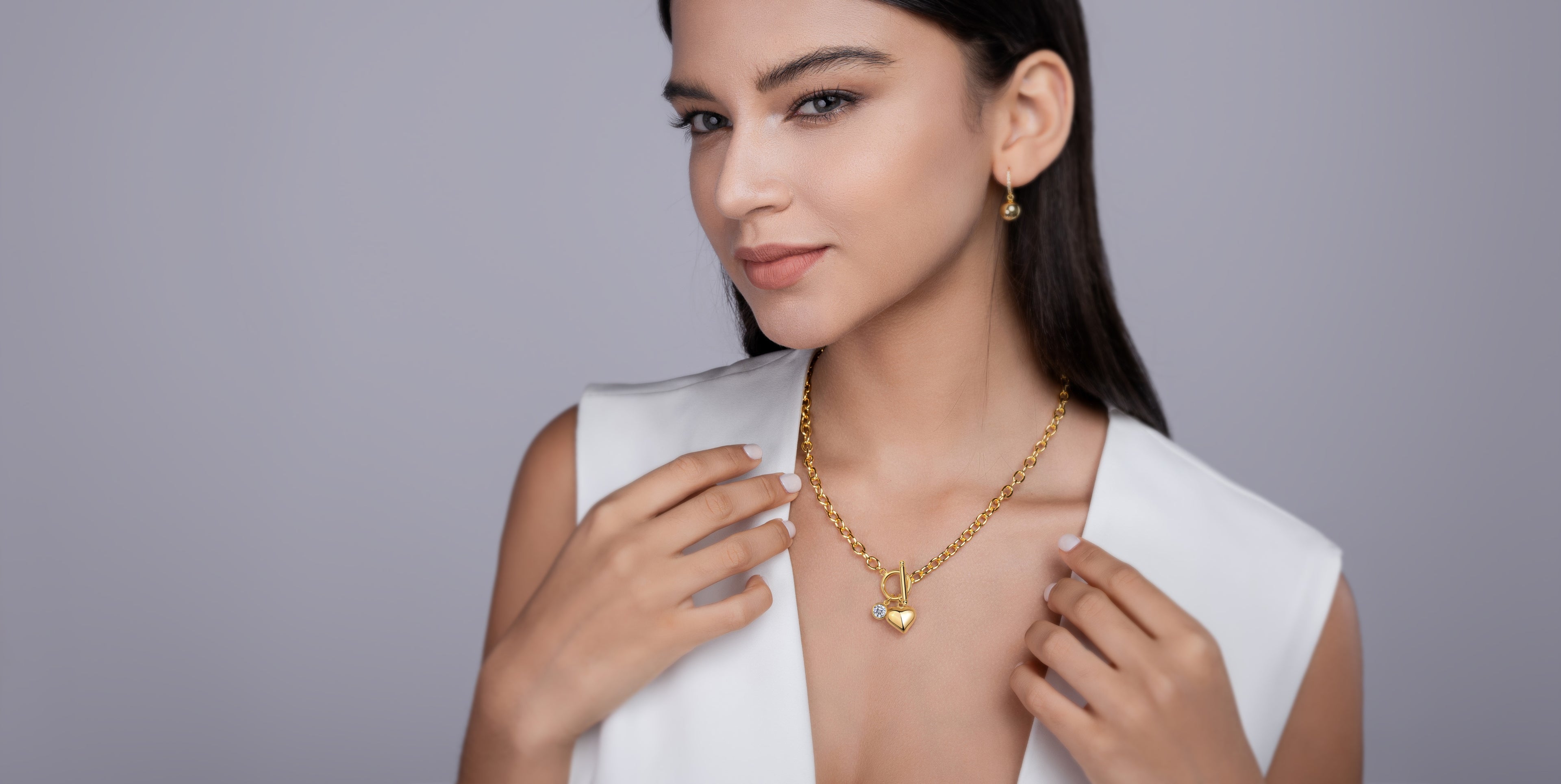 1 Carat Moissanite Gold Plated Sterling Silver Necklace