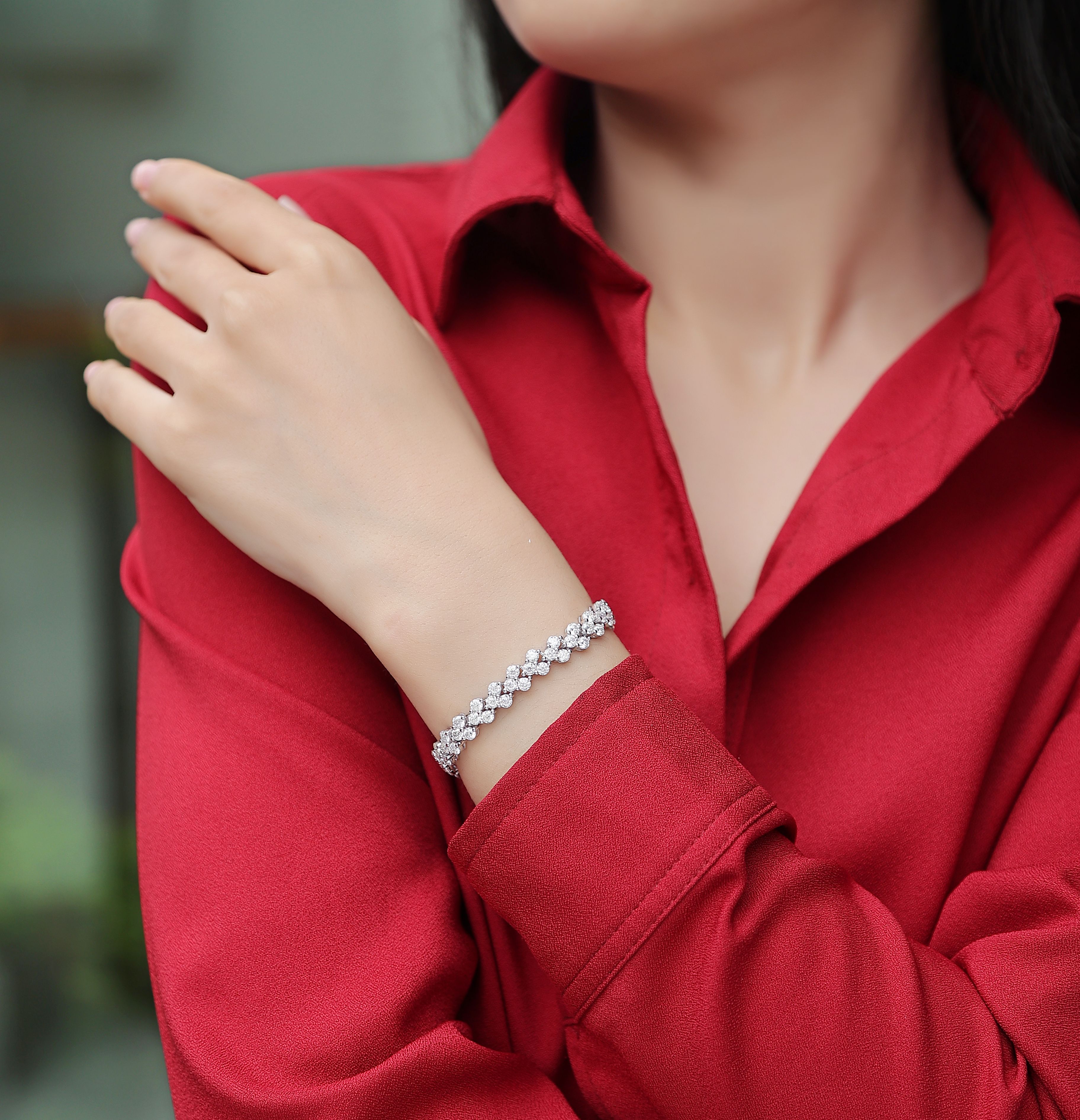 Luxury Moissanite Tennis Bracelet - 925 Sterling Silver