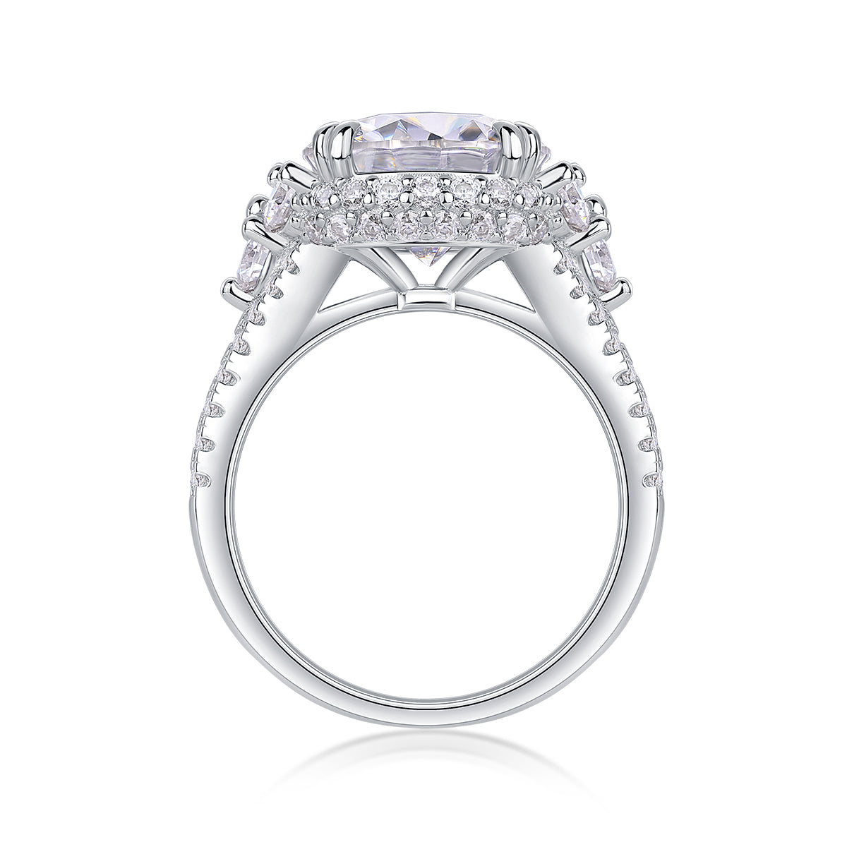 5-Carat Moissanite Bezel Ring – S925 Sterling Silver
