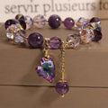 Purple Heart Crystal Bracelet Natural Amethyst