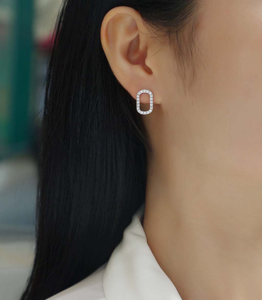 Moissanite Platinum Plated Sterling Silver Stud Earrings