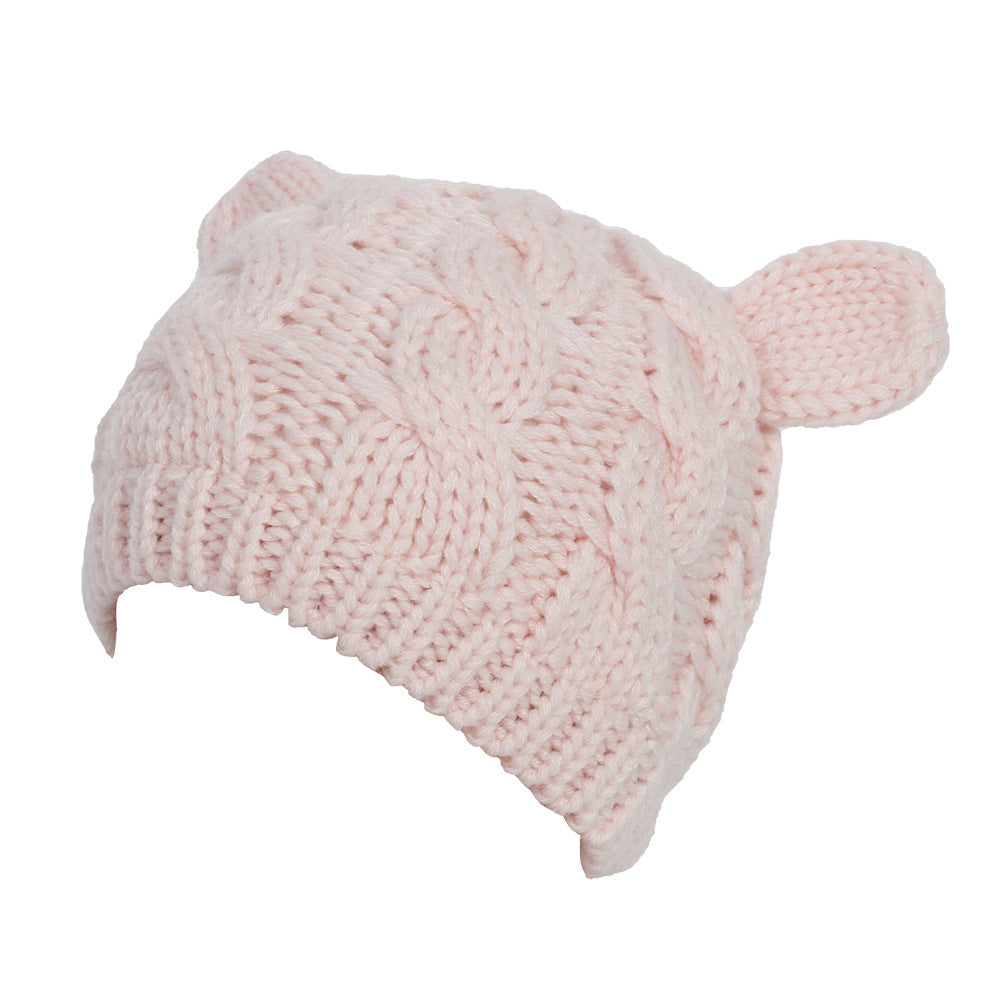 Handmade 3D Cute Knitted Cat Ear Beanie - Various Colors