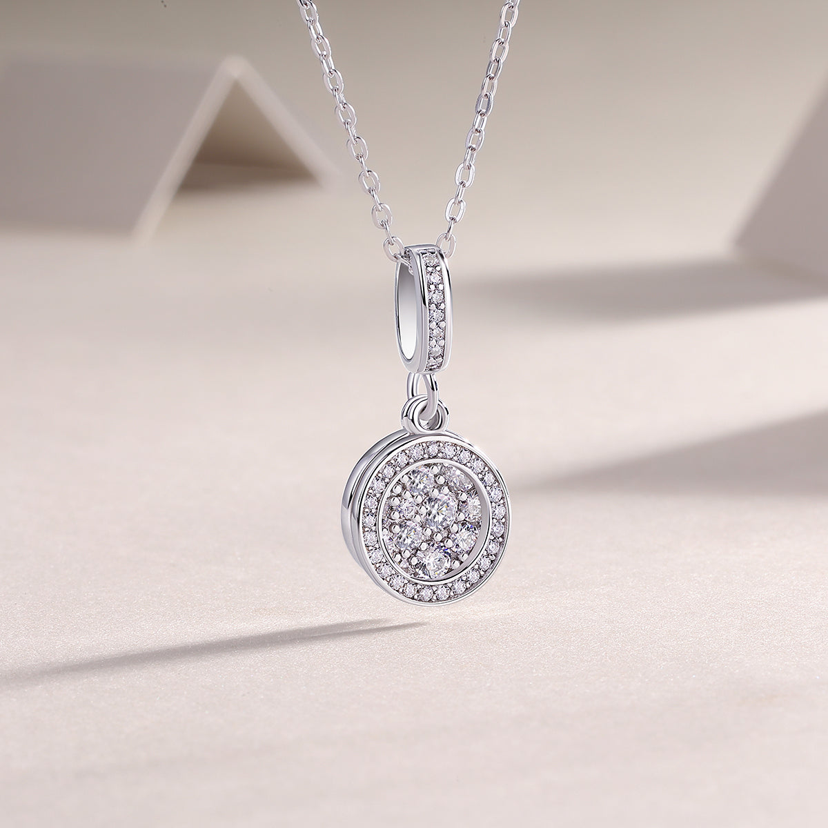 Moissanite Double Ring Pendant Necklace