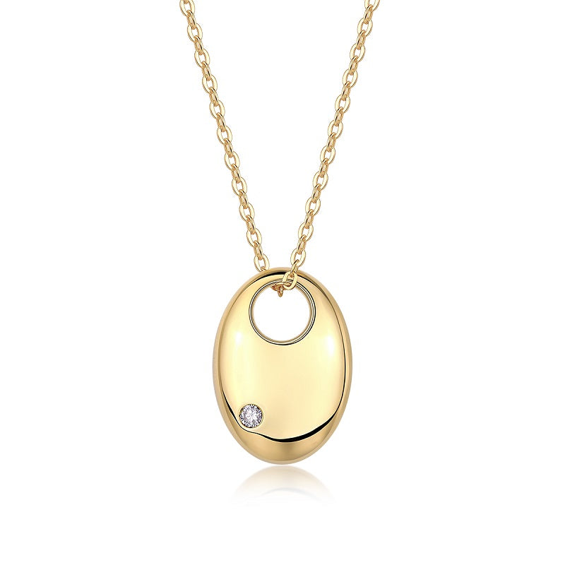 First Encounter Moissanite Pendant Necklace — S925 Sterling Silver, Gold-Plated