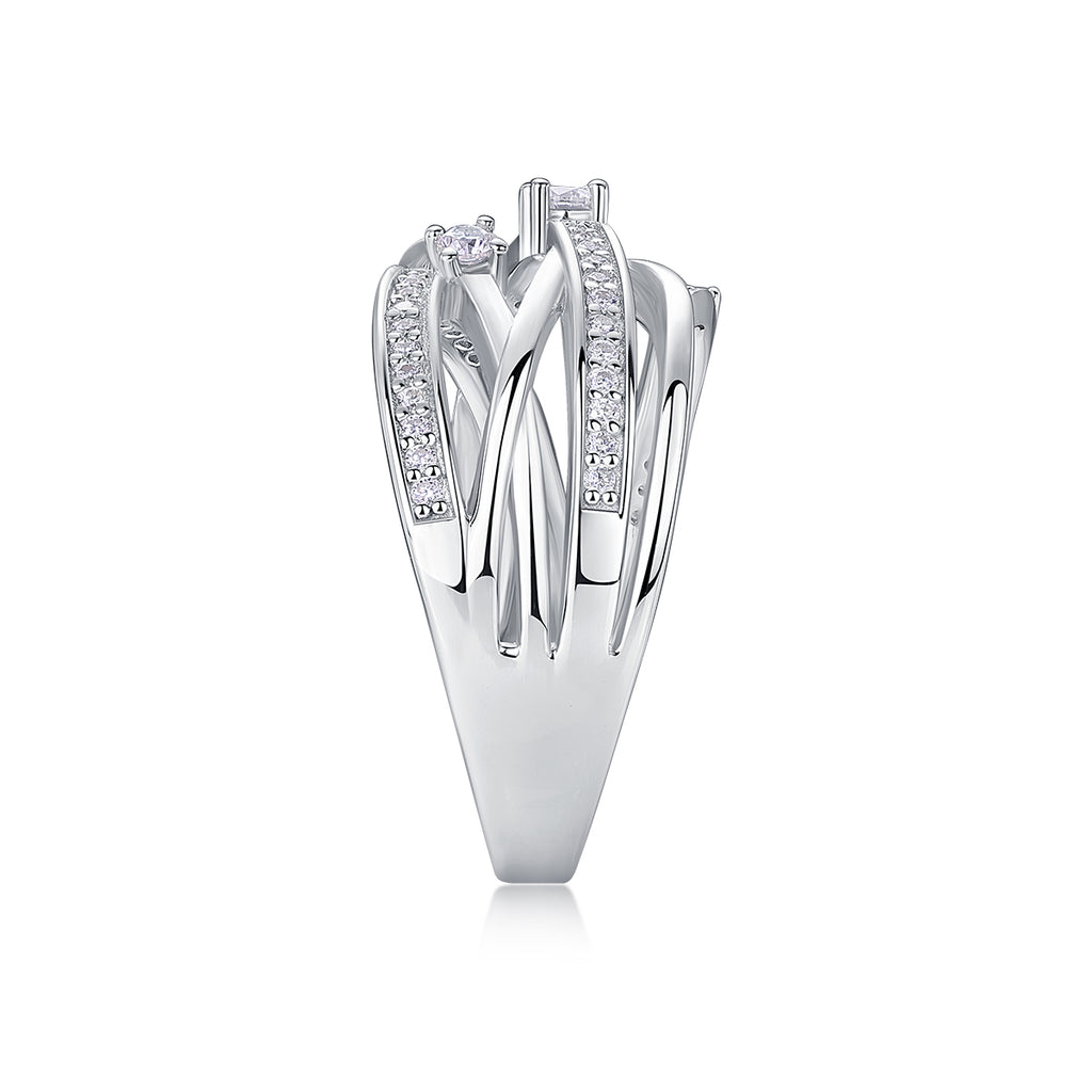 Star Burst Moissanite Ring in S925 Sterling Silver