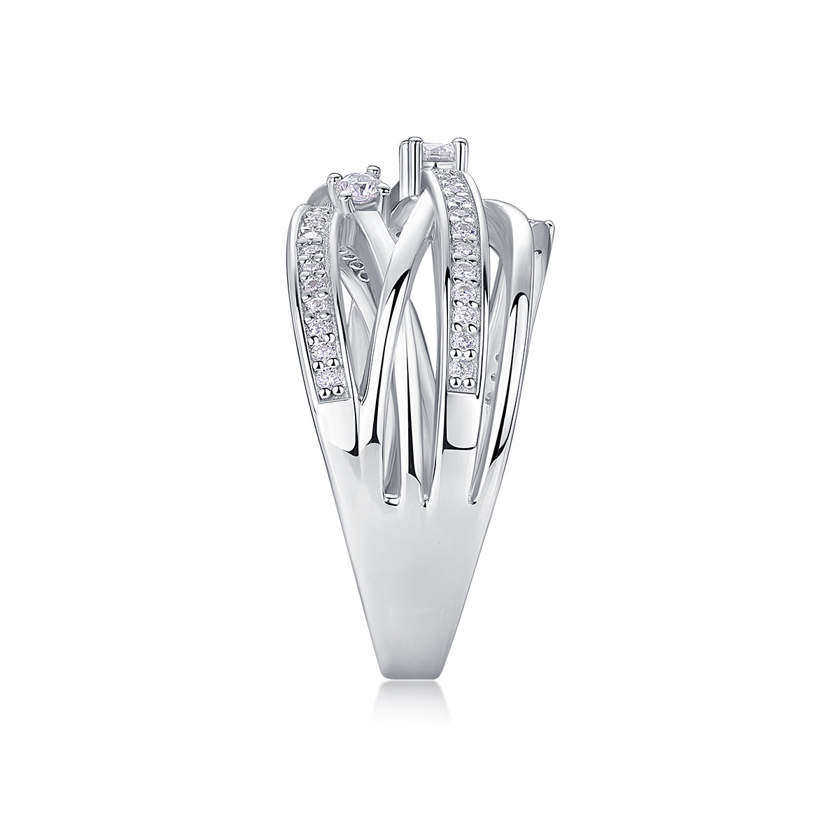 Star Burst Moissanite Ring in S925 Sterling Silver