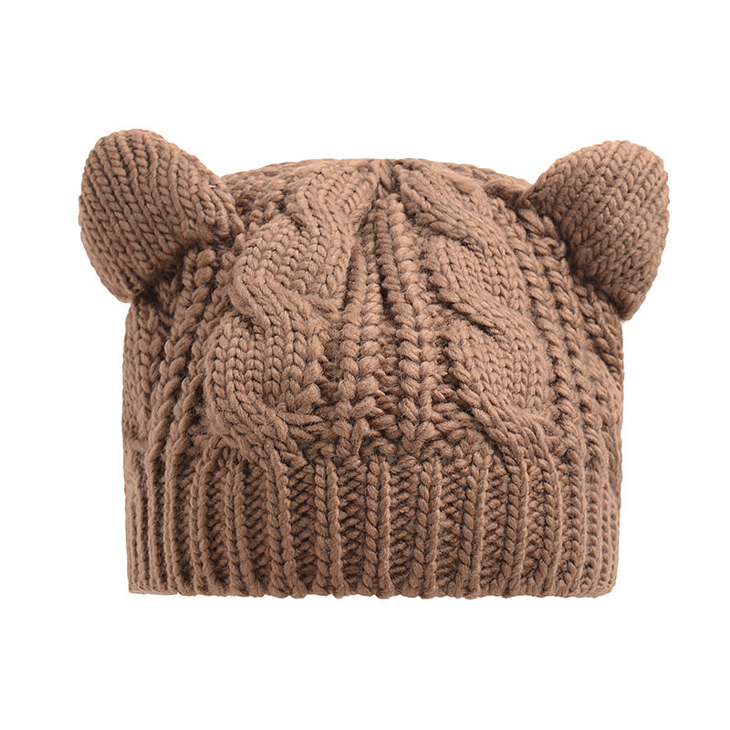Handmade 3D Cute Knitted Cat Ear Beanie - Various Colors