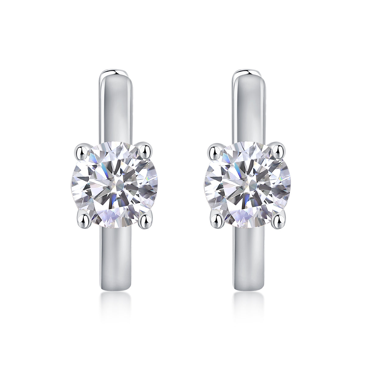 Moissanite Earrings - 0.5 Carat S925 Sterling Silver