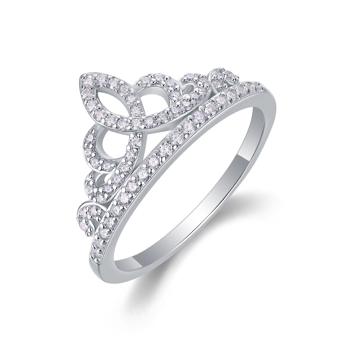Moissanite Crown Sterling Silver Ring