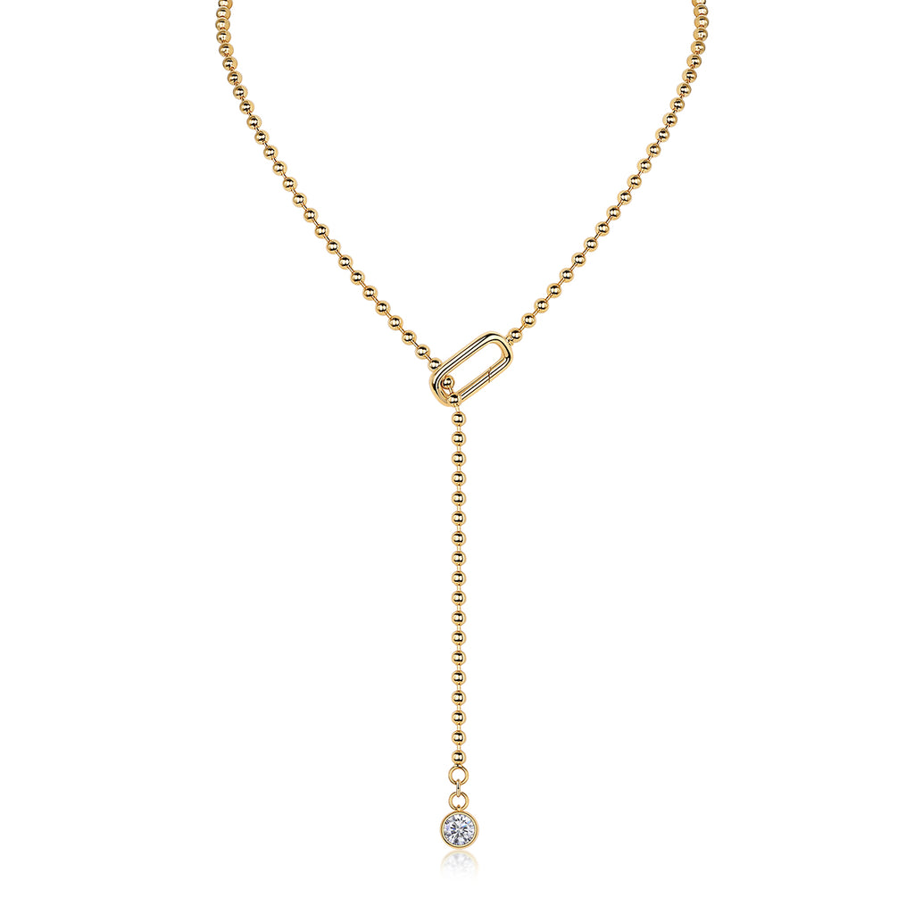 1 Carat Moissanite Tassel Sterling Silver Necklace