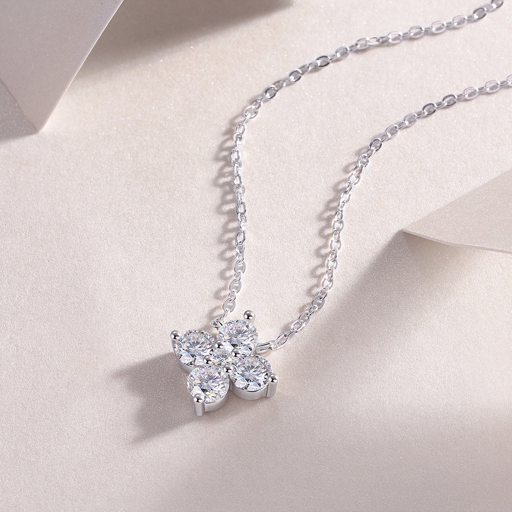 0.3 Carat Moissanite Necklace - S925 Sterling Silver Platinum-Plated with Chain