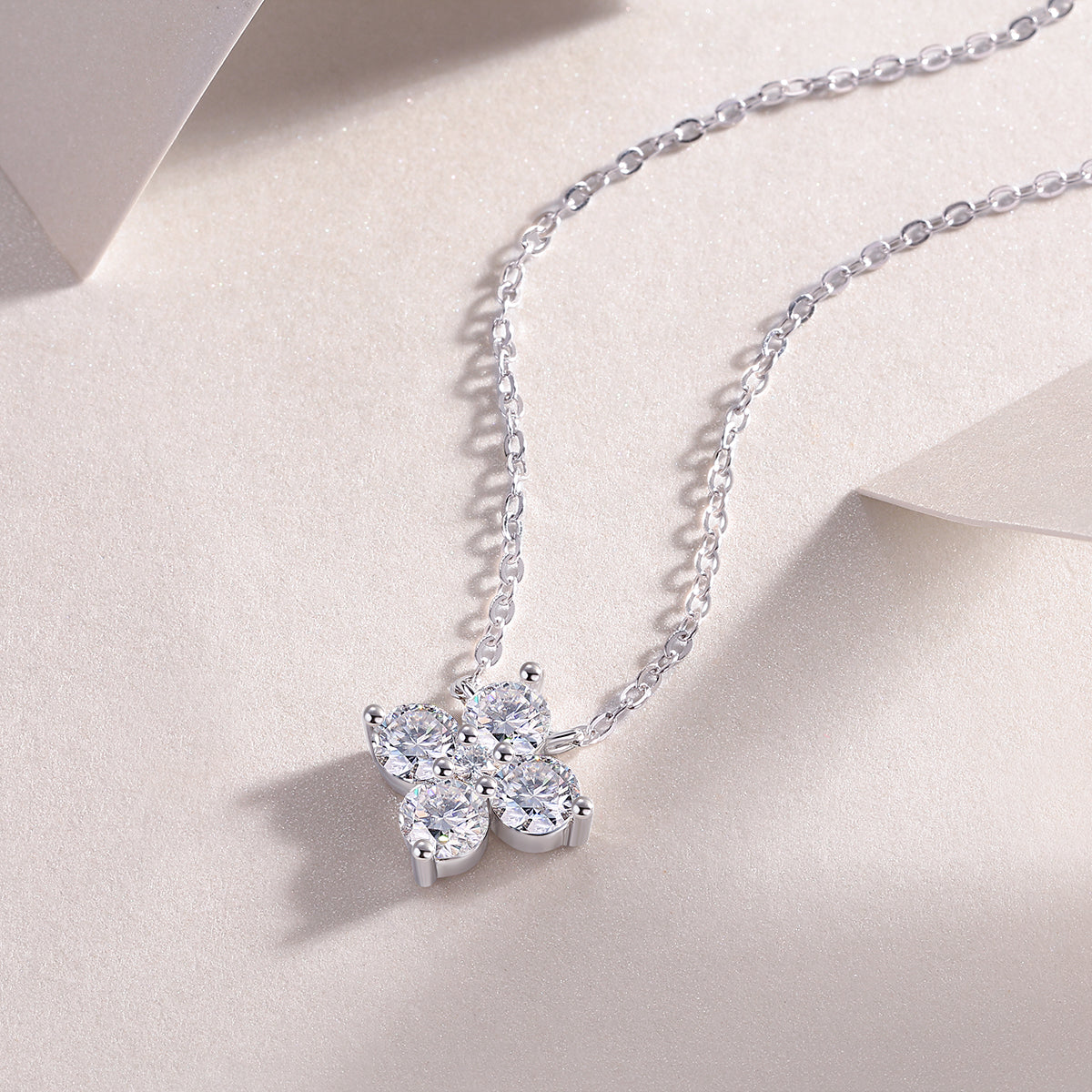 0.3 Carat Moissanite Necklace - S925 Sterling Silver Platinum-Plated with Chain
