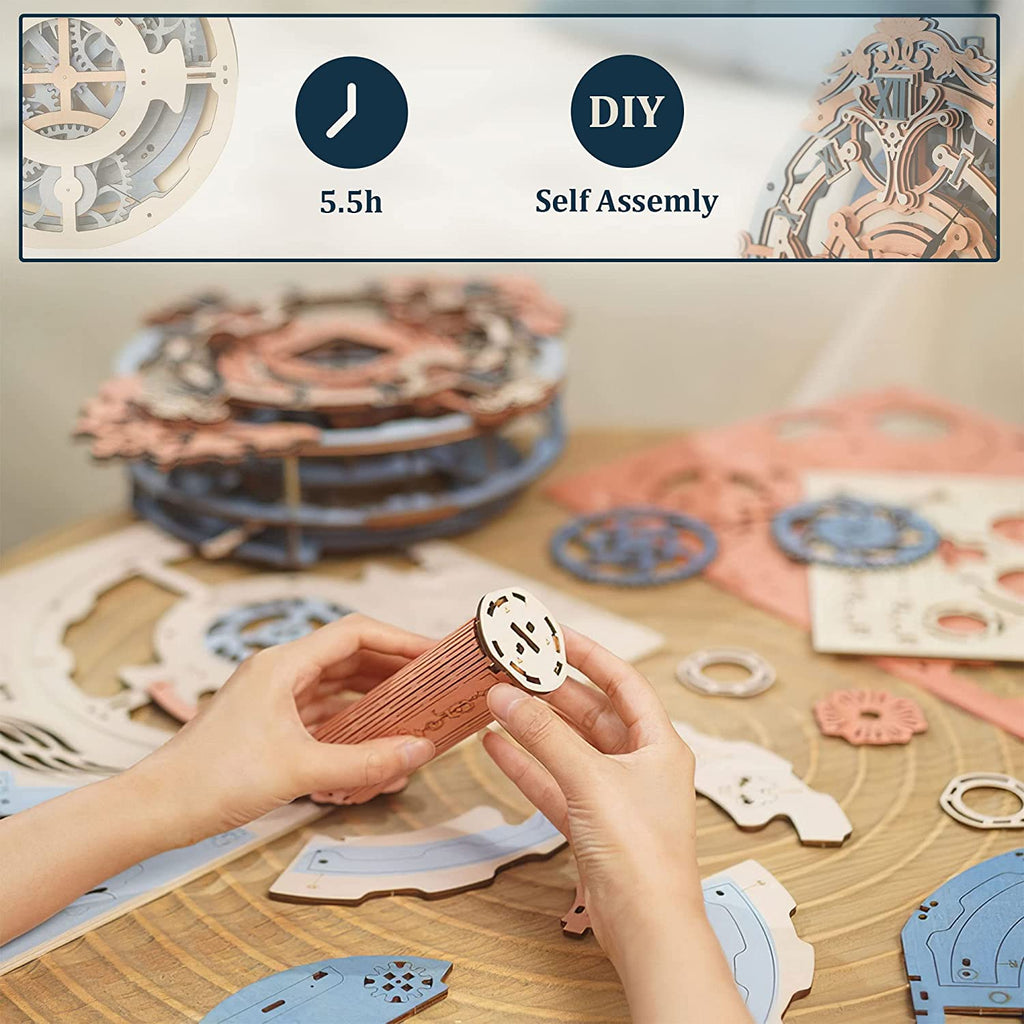 Romantic Notes Wall Clock - 3D Wooden Puzzle