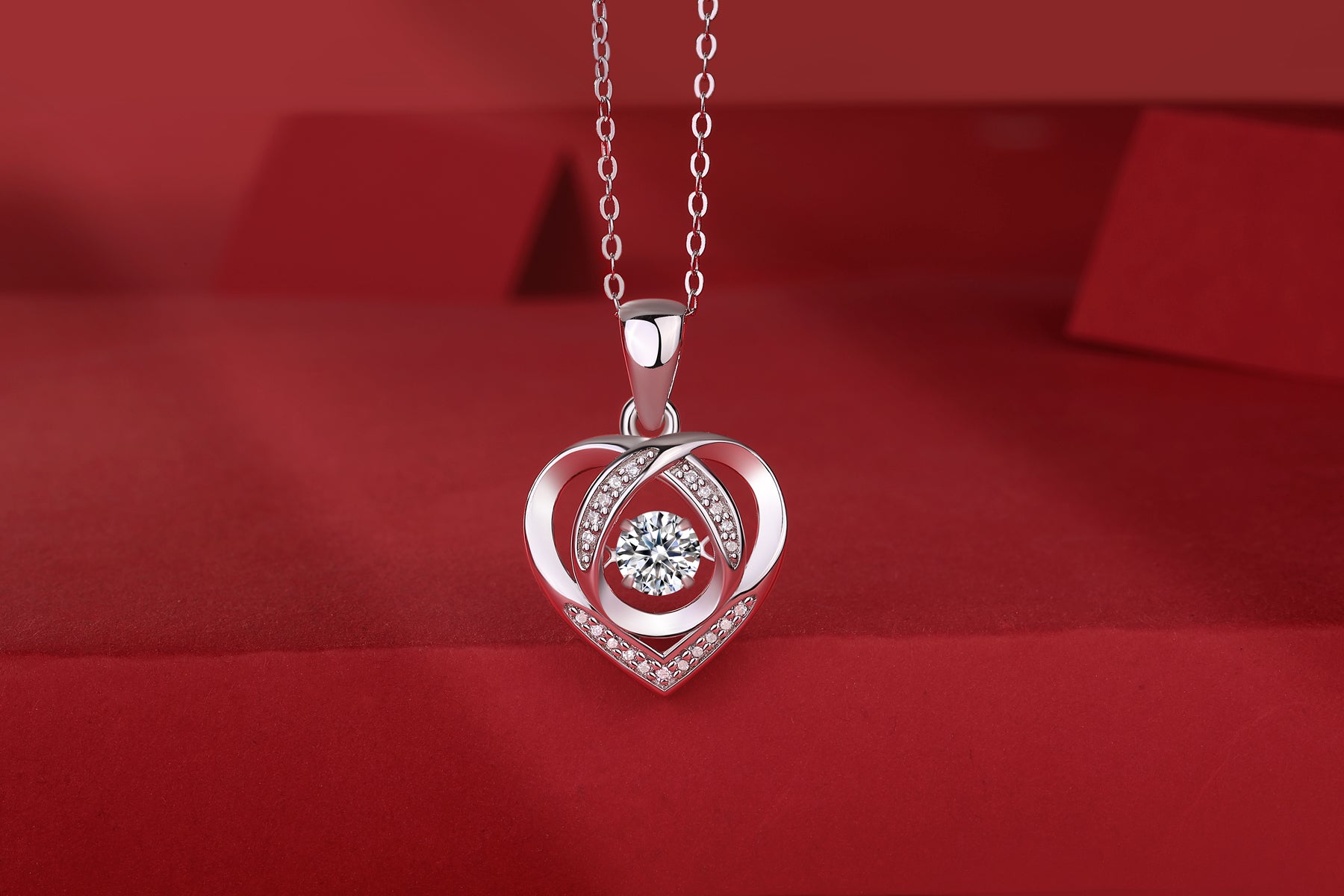 0.5 Carat Moissanite Heart Pendant Necklace