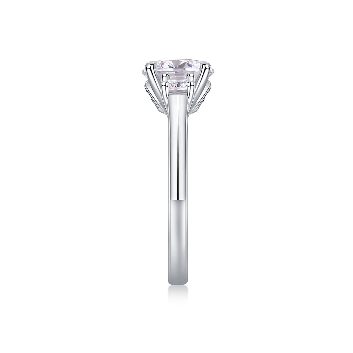 Halo Moissanite Solitaire Ring in S925 Sterling Silver
