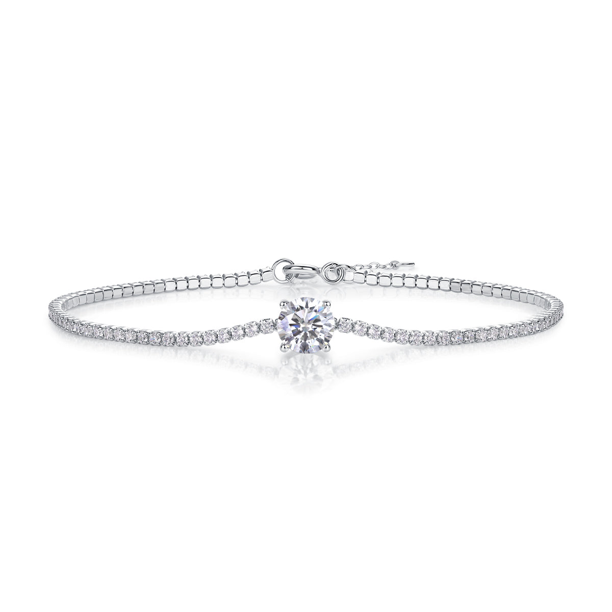 1 Carat Moissanite Sterling Silver Bracelet