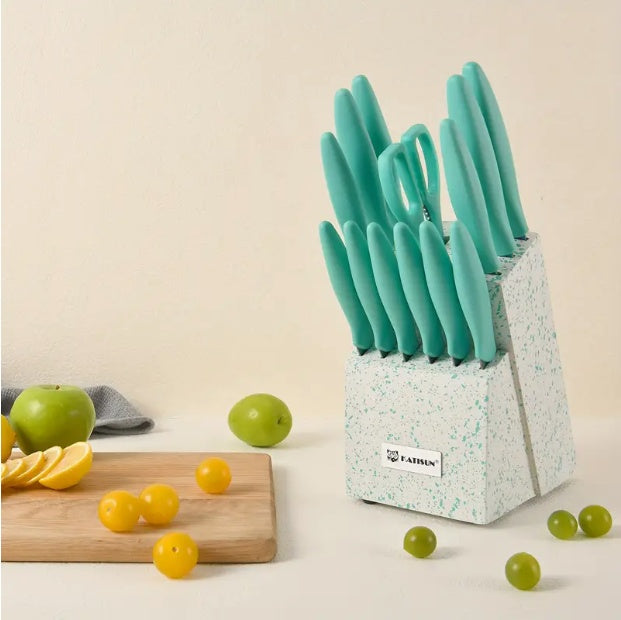 14-Piece Rainbow Titanium Knife Set - Stainless Steel Kitchen Knives
