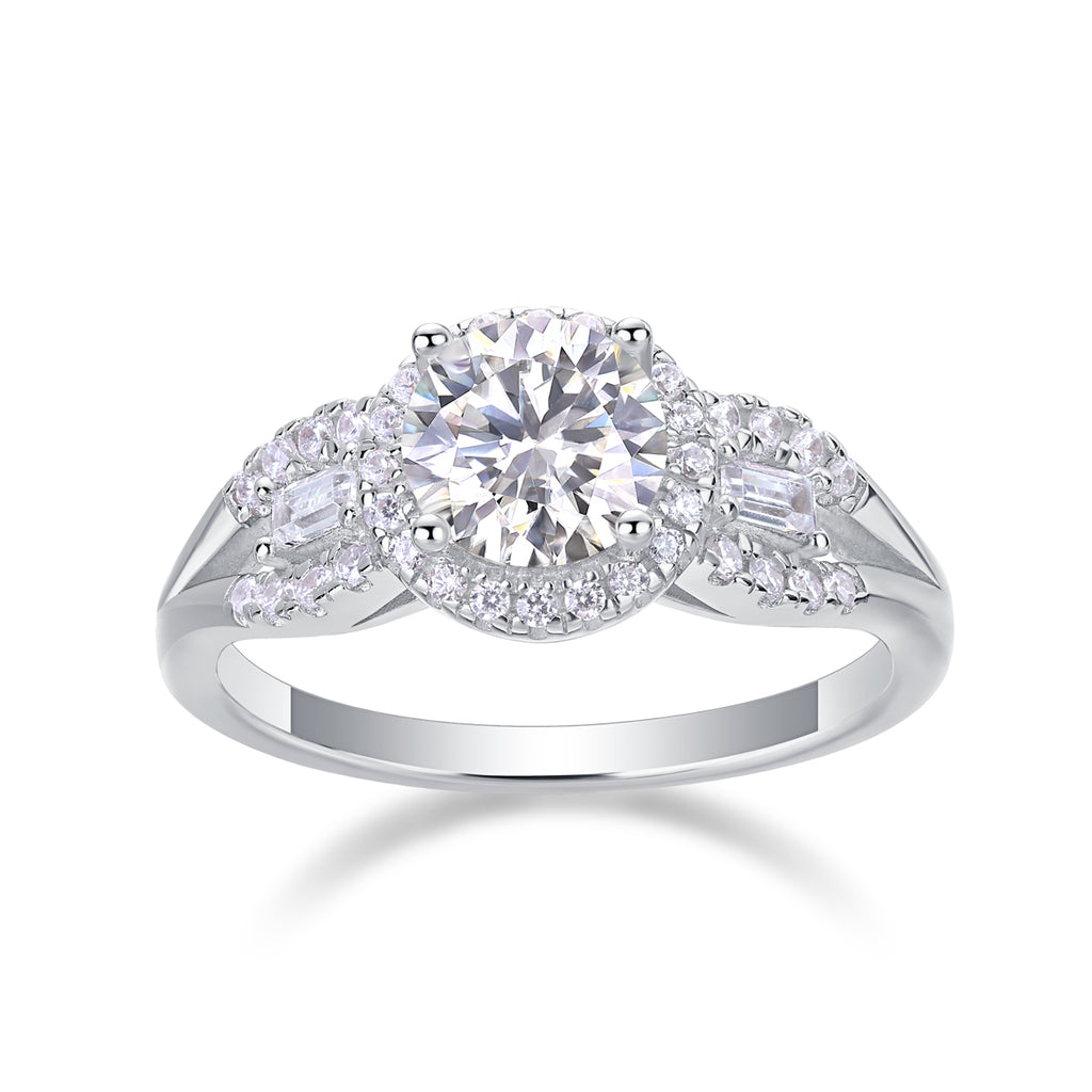 Large Solitaire Moissanite Wedding Ring in S925 Sterling Silver