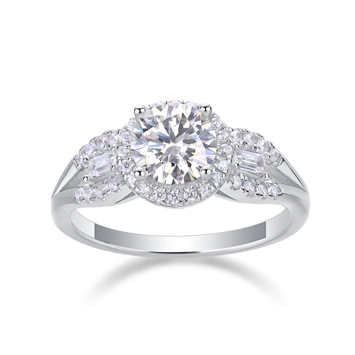 Large Solitaire Moissanite Wedding Ring in S925 Sterling Silver