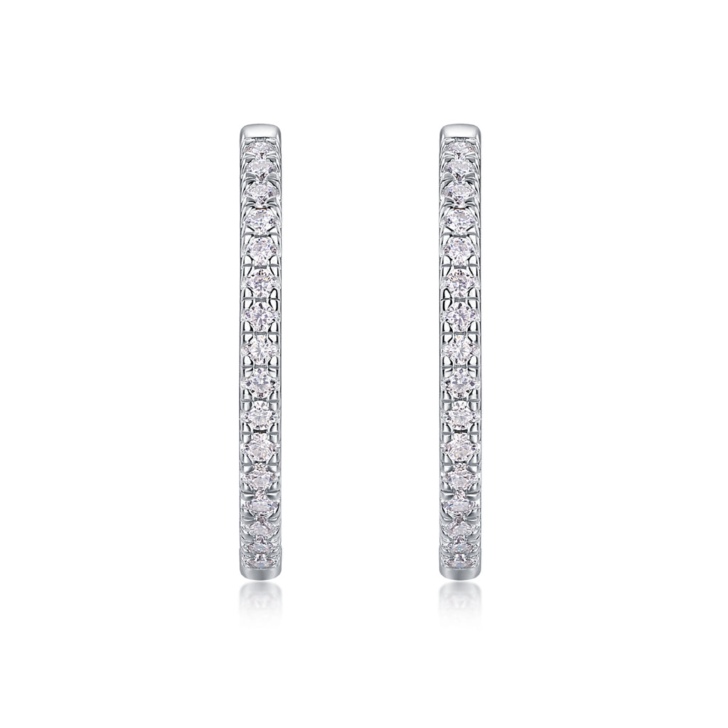 Lunar Glow Moissanite Pendant Necklace – S925 Sterling Silver, Platinum-Plated, Chain Included