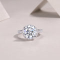 Starry Sky 5-Carat Moissanite Bezel Ring – S925 Sterling Silver, Platinum Plated