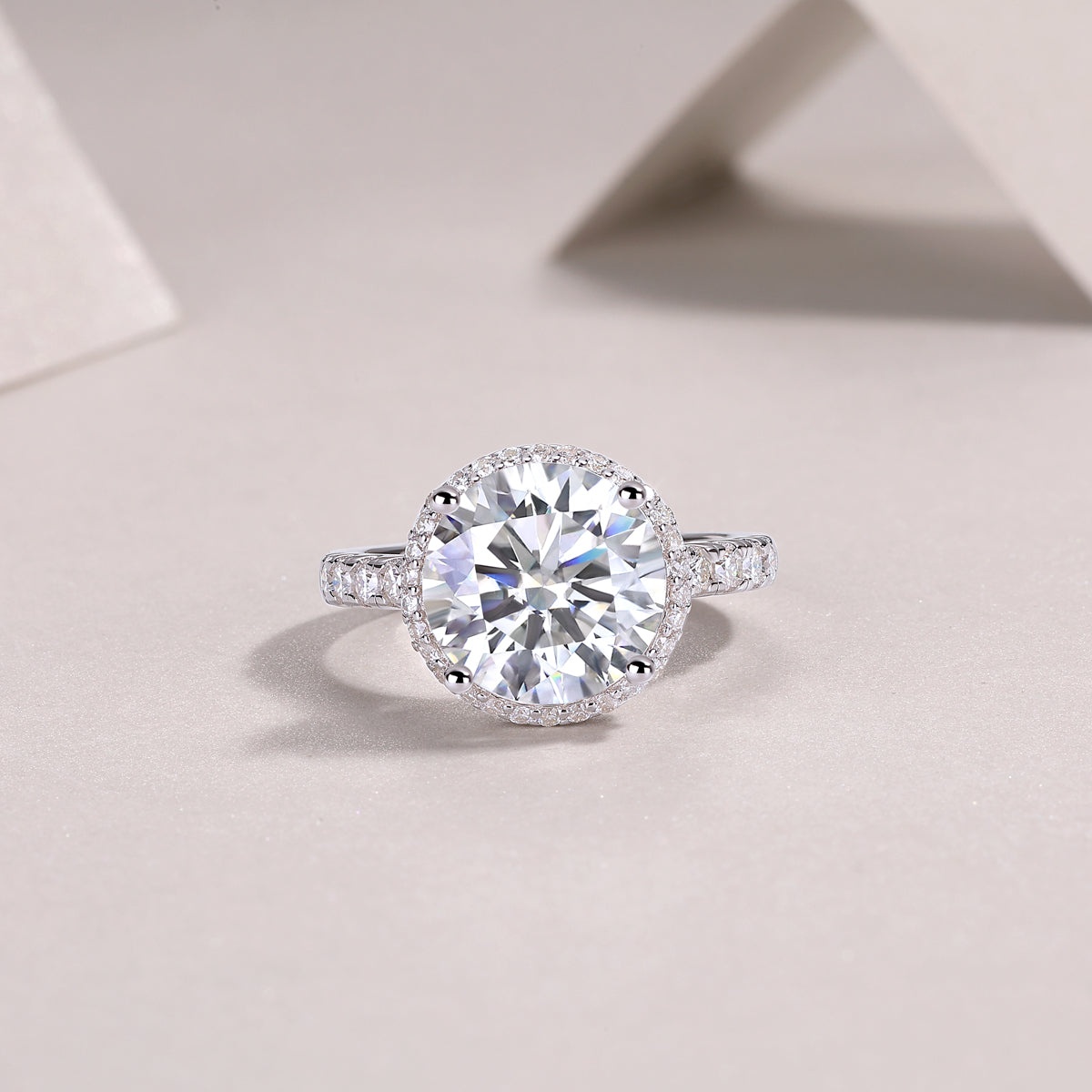 Starry Sky 5-Carat Moissanite Bezel Ring – S925 Sterling Silver, Platinum Plated