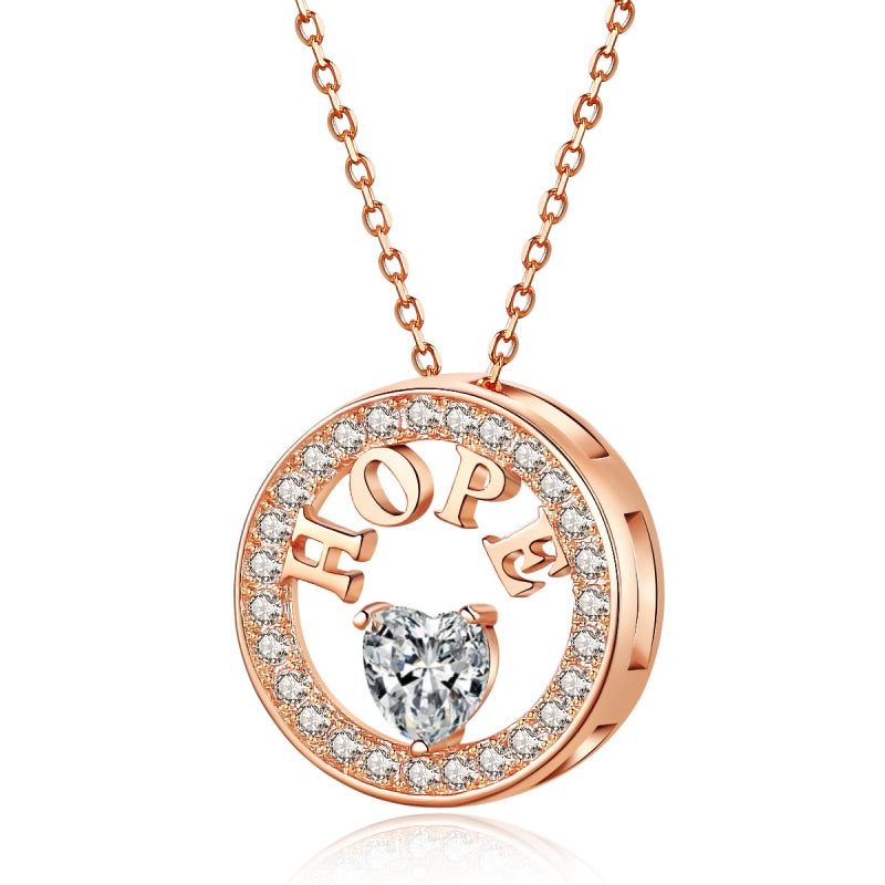 Hope Pendant Necklace - 925 Sterling Silver with 5A Cubic Zirconia