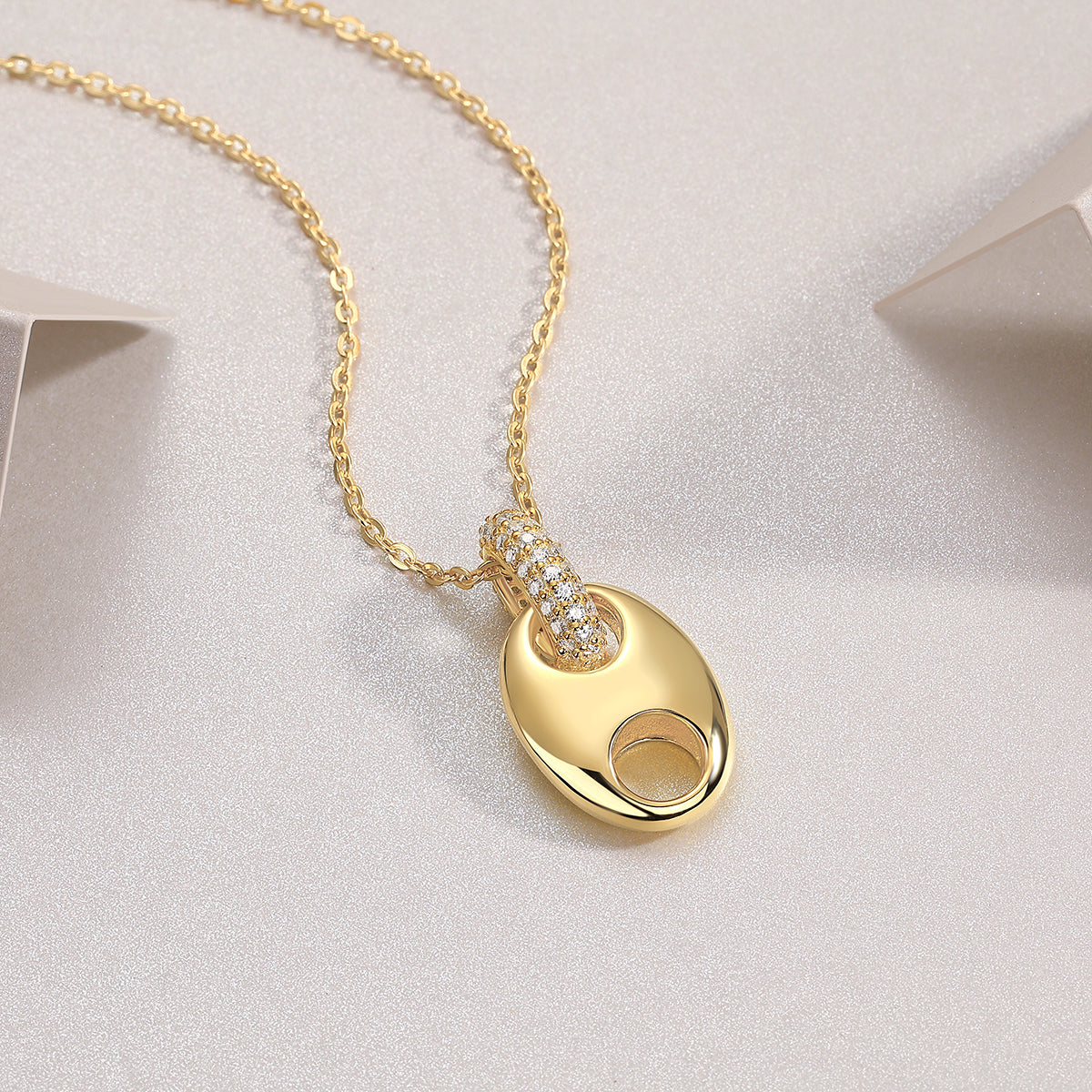 Cloud Moissanite Pendant Necklace - S925 Sterling Silver with Gold Plating
