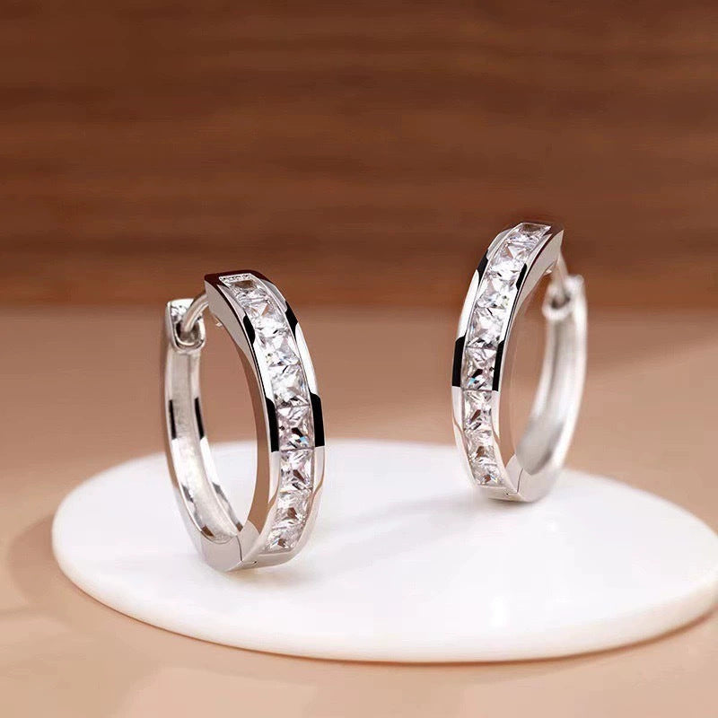 Moissanite Hoop Earrings