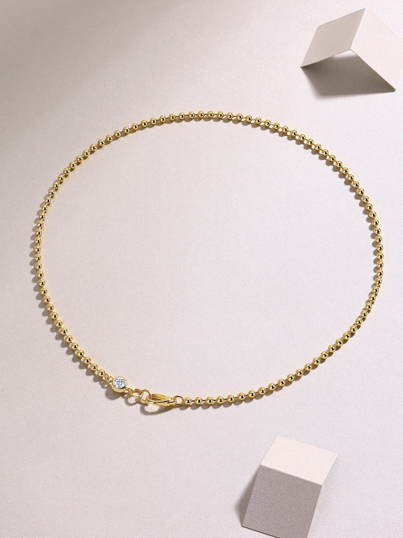 Stars Overlapping Moissanite Pendant Necklace — 0.5ct, S925 Sterling Silver, Gold-Plated