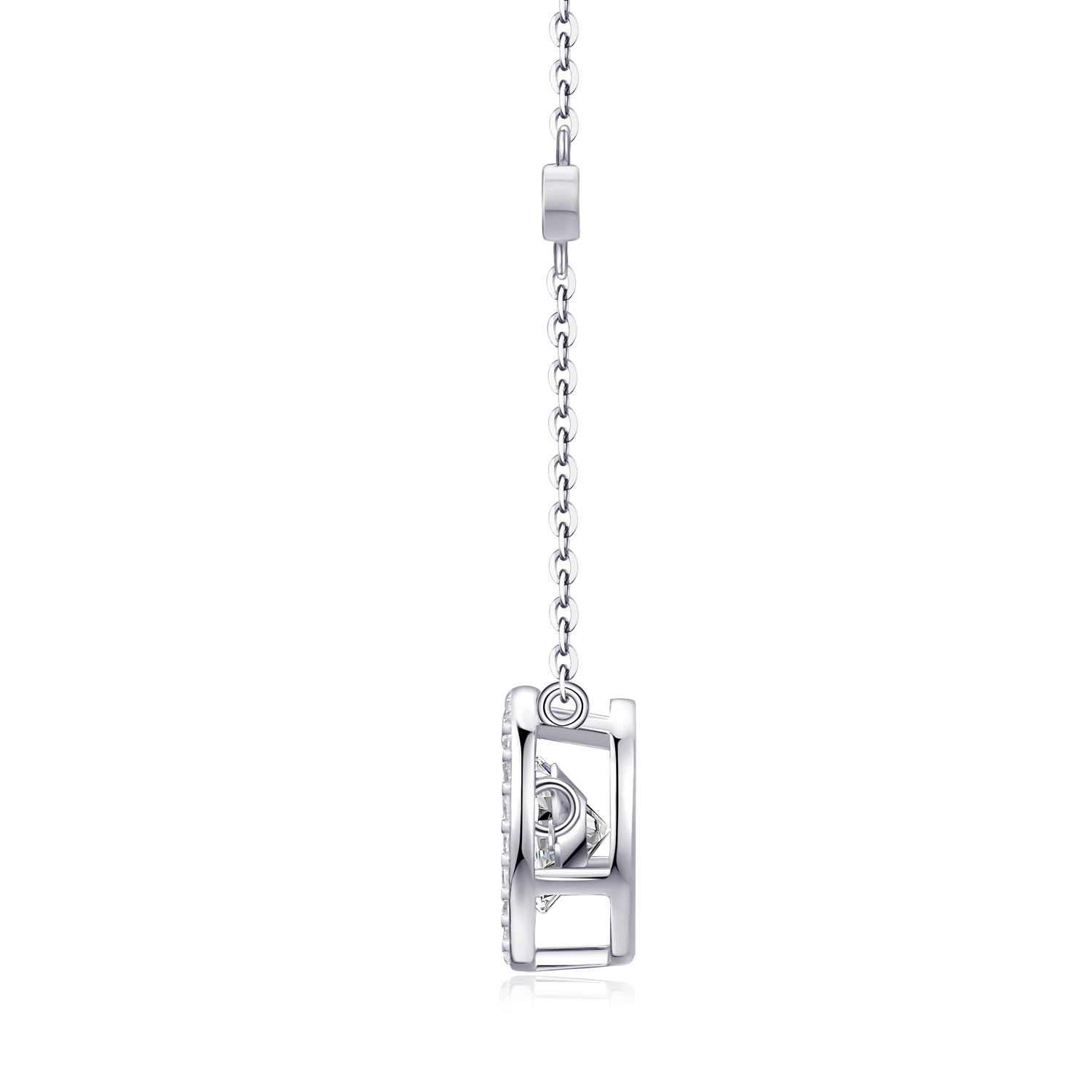 Möbius 1-Carat Moissanite Pendant in Platinum-Plated S925 Sterling Silver