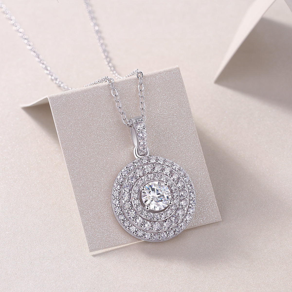 0.5 Carat Moissanite Necklace - S925 Sterling Silver Platinum-Plated with Chain
