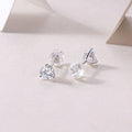 Freeze Frame Moissanite Stud Earrings — 0.5ct, S925 Sterling Silver, Platinum-Plated