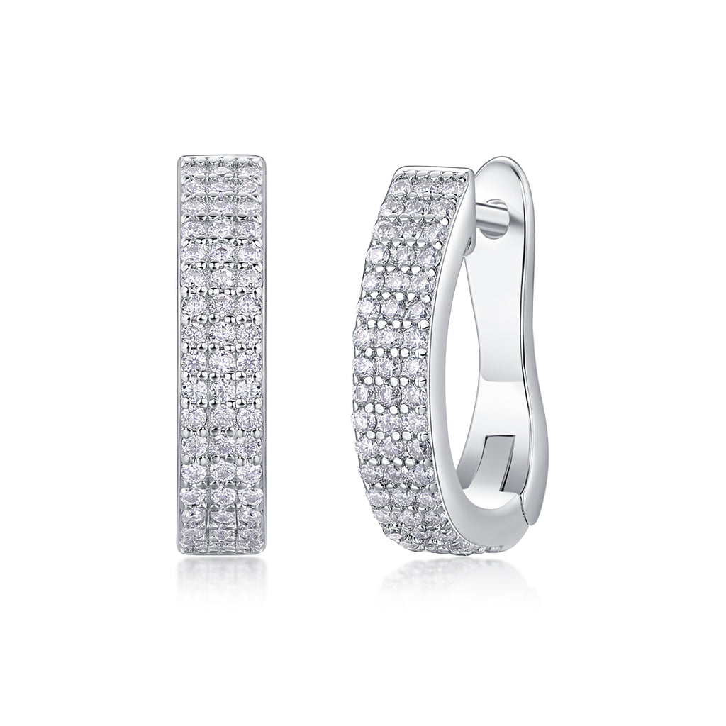Moissanite Sterling Silver Earrings - Elegant Design