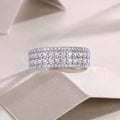 Multi-Row Moissanite Ring - S925 Sterling Silver Luxury Band