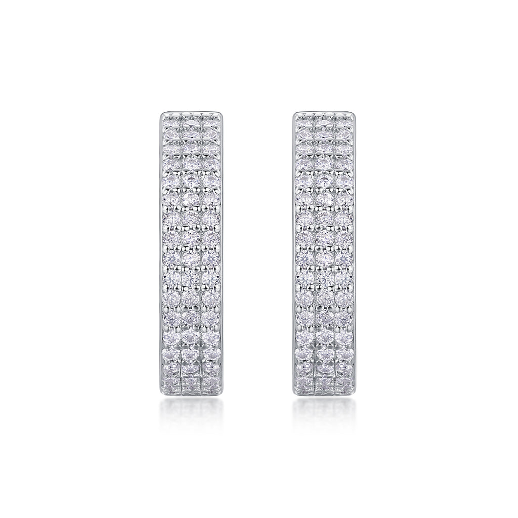 Moissanite Sterling Silver Earrings - Elegant Design