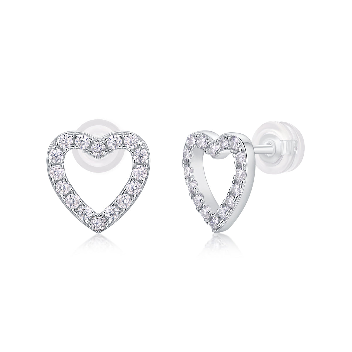 Moissanite Stud Earrings - S925 Sterling Silver Platinum-Plated (Pair)