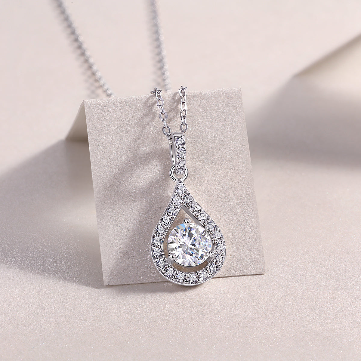 1CT Moissanite Heart Charm Pendant Necklace
